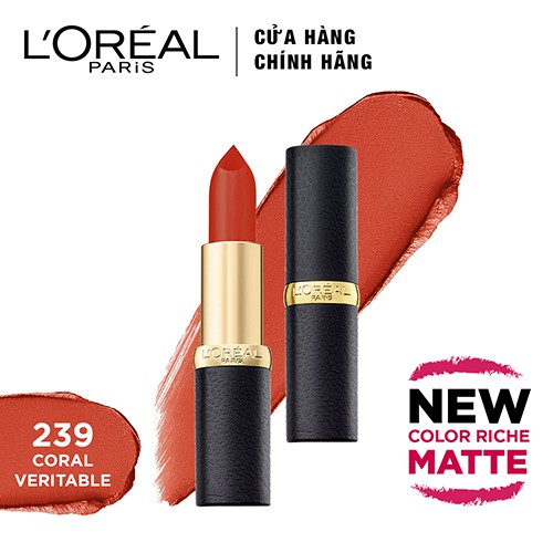 Son Thỏi L'Oreal Color Riche Matte Dạng Lì Mịn Môi - 239