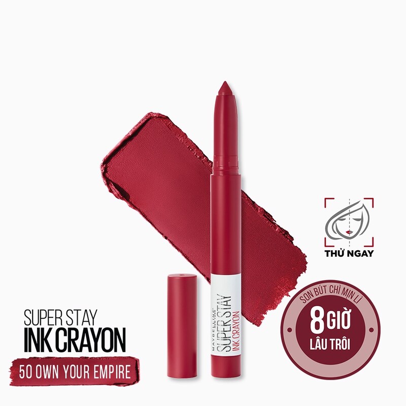 Son Bút Chì Maybelline New York Super Stay Ink Crayon Lipstick Màu 50 1.2g 