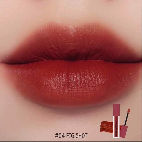 Son Kem Dearmay Breeze Velvet Lip Tint 04 Fig Shot Đỏ Nâu 4.4g 