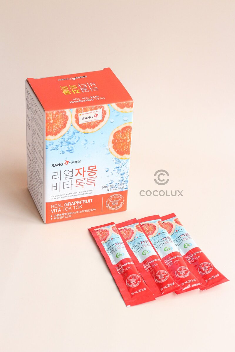 Trà Real Grapefruit Vita Tok Tok Hỗ Trợ Giảm Cân 20g x 30 PCS