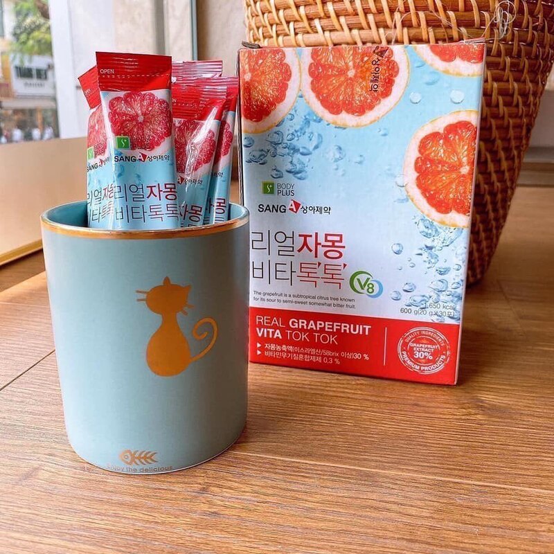 Trà Real Grapefruit Vita Tok Tok Hỗ Trợ Giảm Cân 20g x 30 PCS