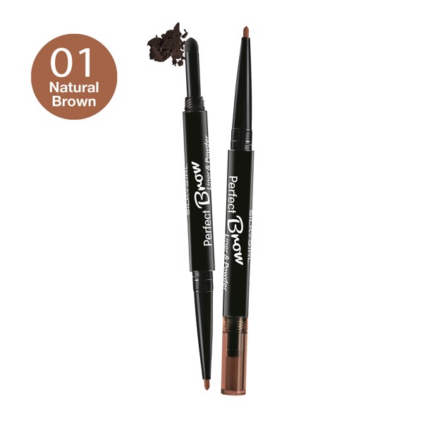Chì Kẻ Mày Silkygirl Perfect Brow Liner & Powder 01 Natural Brown2 Đầu