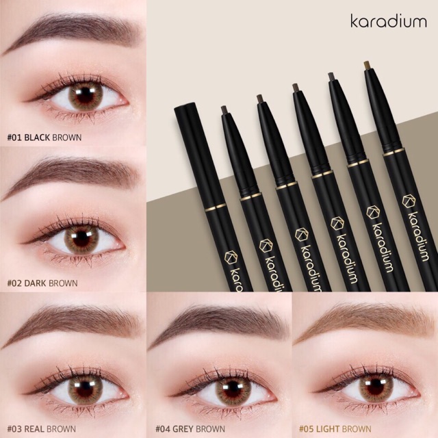Chì Kẻ Mày Karadium 2 Đầu 03 Real Brown