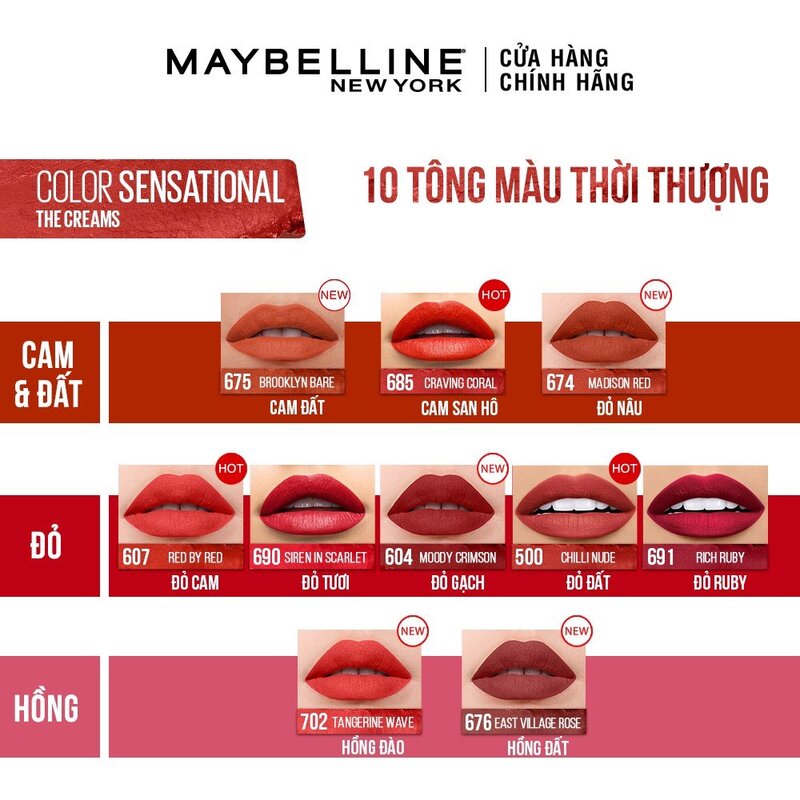 Son Thỏi Maybelline Color Sensational Mịn Lì - 702 Tangerine Wave