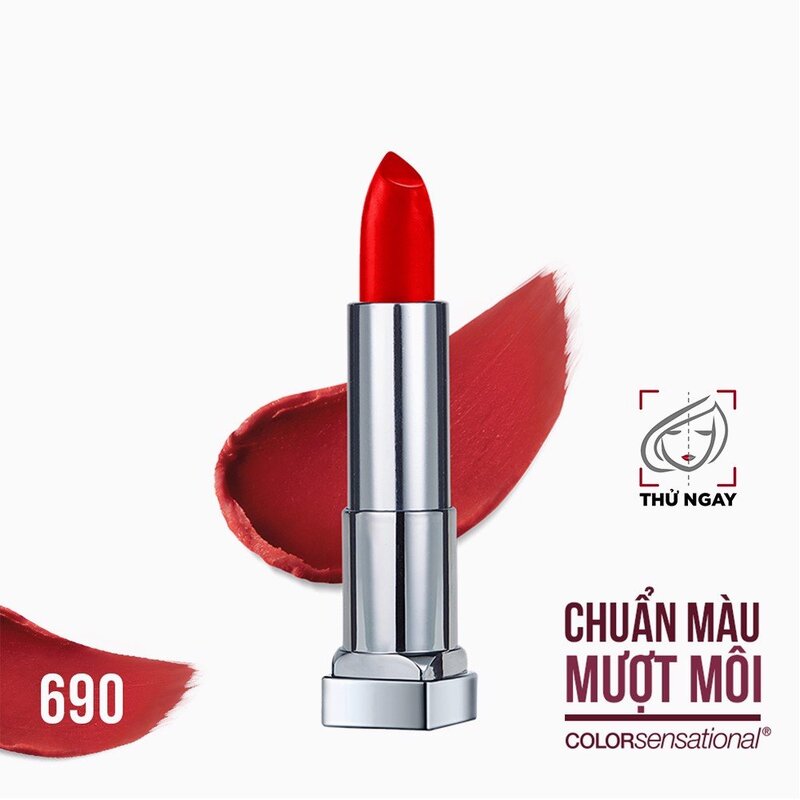 Son Thỏi Maybelline Color Sensational Mịn Lì - 690 Siren in Scarlet