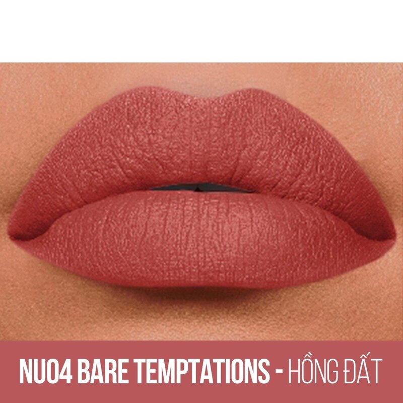 Son Kem Maybelline Sensational Liquid Matte Lipstick The Nudes NU04 Hồng Đất 7ml