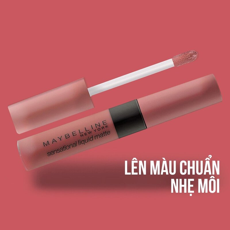 Son Kem Maybelline Sensational Liquid Matte Lipstick The Nudes NU05 Hồng Đào 7ml