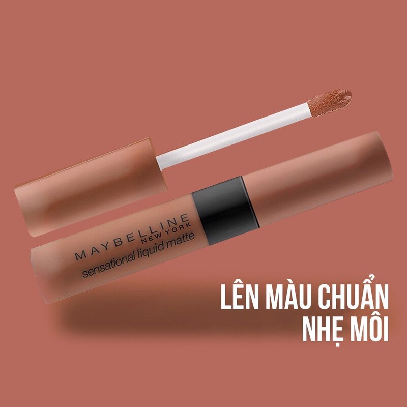 Son Kem Maybelline Sensational Liquid Matte Lipstick The Nudes NU08 Nâu Tây 7ml