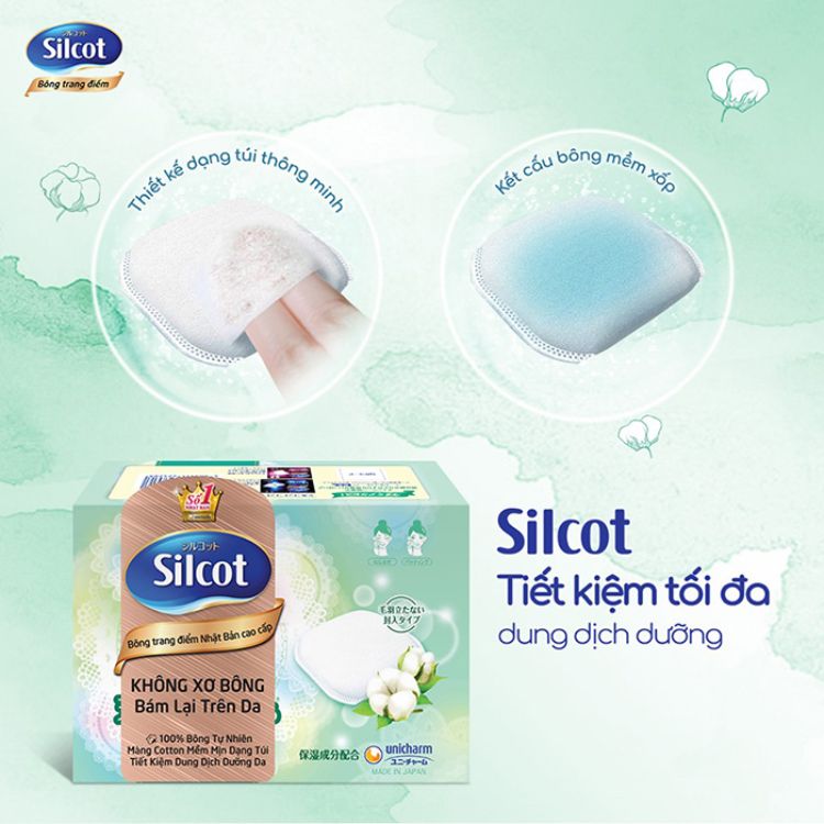 Bông Tẩy Trang Silcot Nhật Bản Cao Cấp 66 PCS