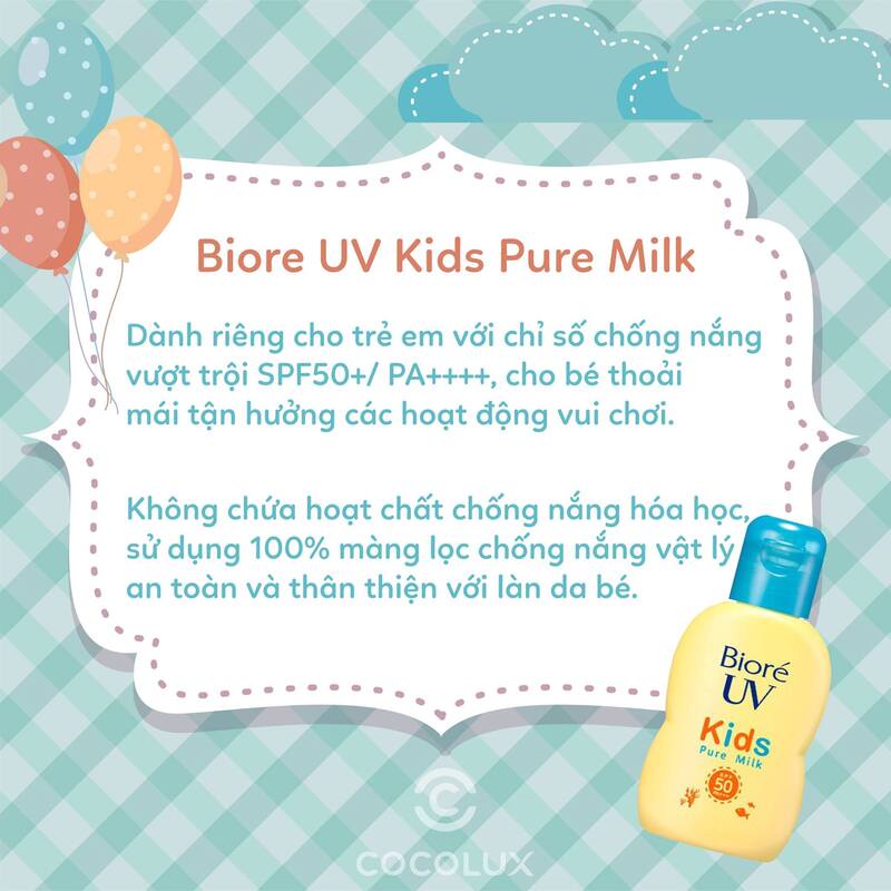 Sữa Chống Nắng Biore Kids Dịu Nhẹ Cho Trẻ Em 70ml