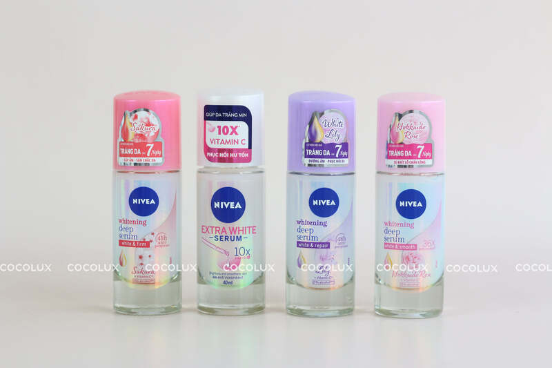 Lăn Khử Mùi Nivea Whitening Deep Serum White & Repair Lily Sáng Mịn Hương Hoa Lily 40ml