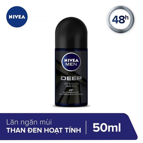 Lăn Ngăn Mùi Nivea Men Than Đen Hoạt Tính Hương Gỗ Đen 50ml