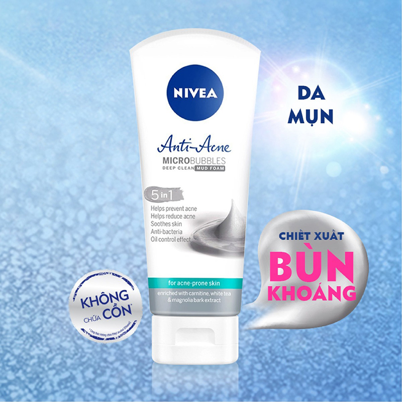Sữa Rửa Mặt Nivea Nữ Anti-Acne Khoáng Chất Ngừa Mụn 100g