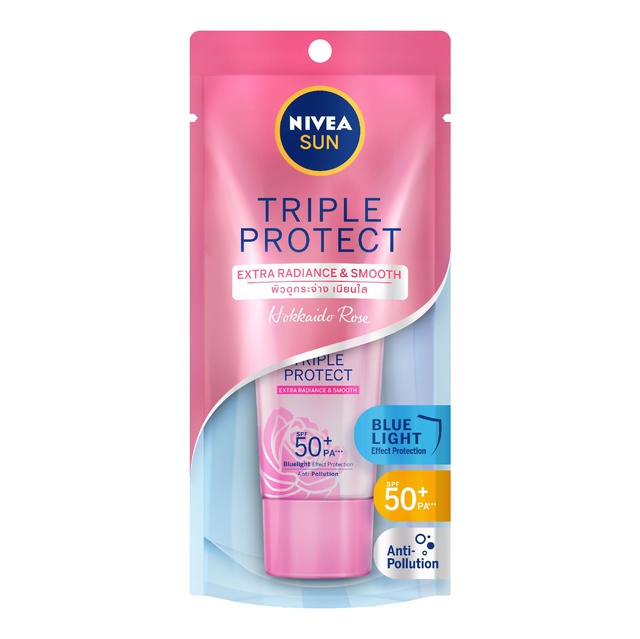 Kem Chống Nắng Nivea Dưỡng Sáng Mịn Hoa Hồng Hokkaido 40ml