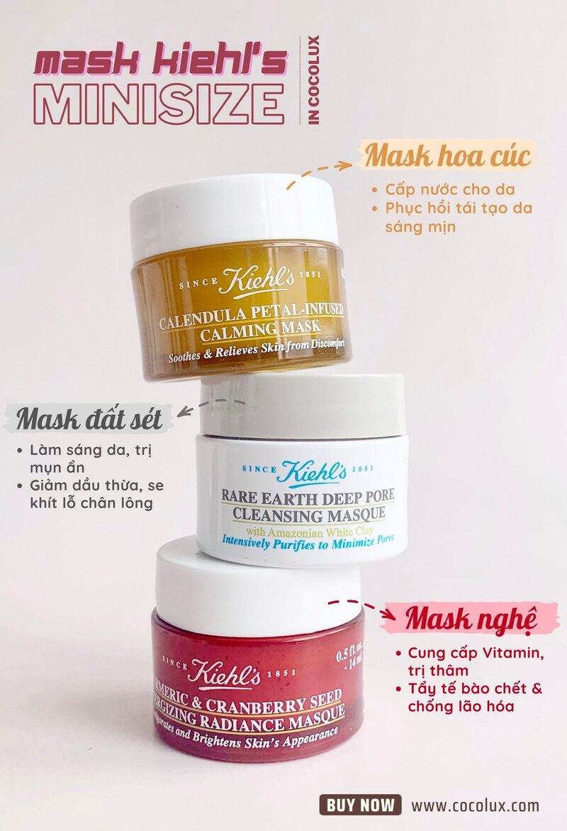 Mặt Nạ Kiehl’s Calendula Petal-Infused Calming Mask Chiết Xuất Hoa Cúc 14ml