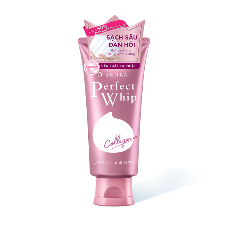 Sữa Rửa Mặt Senka Perfect Whip Collagen Tạo Bọt 120g MC