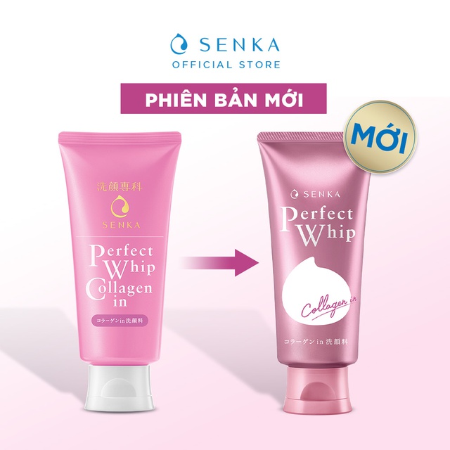 Sữa Rửa Mặt Senka Perfect Whip Collagen Tạo Bọt 120g MC