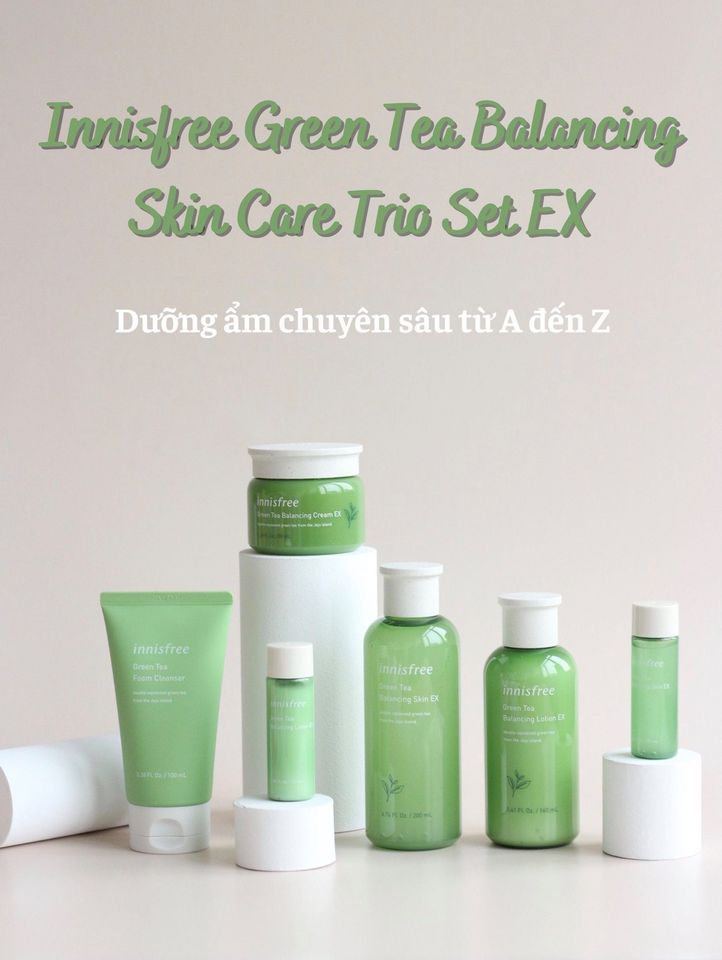 Set Dưỡng Da Trà Xanh Innisfree Green Tea Balancing Skin Care Trio EX