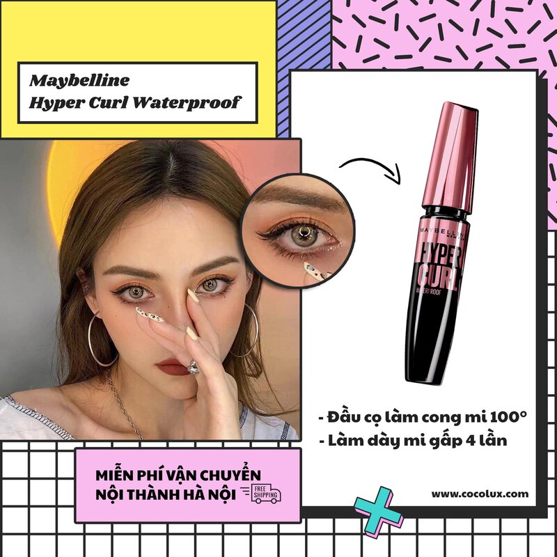 ​​Mascara Maybelline Hyper Curl Waterproof Làm Dài, Dày Và Cong Mi 9.2ml