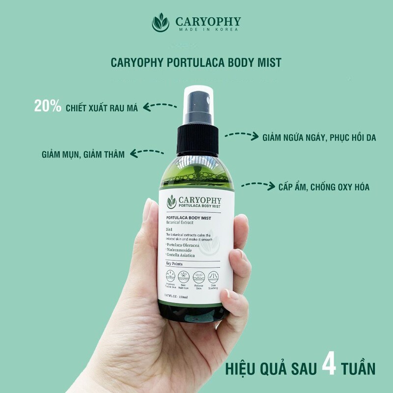 Xịt Giảm Mụn Caryophy Portulaca Body Mist Toàn Thân 150ml