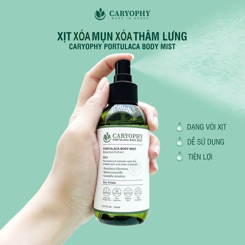 Xịt Giảm Mụn Caryophy Portulaca Body Mist Toàn Thân 150ml