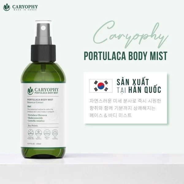 Xịt Giảm Mụn Caryophy Portulaca Body Mist Toàn Thân 150ml