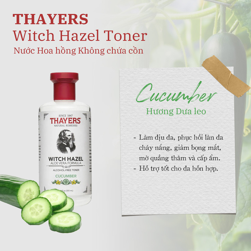 Nước Hoa Hồng Thayers Cucumber 355ml