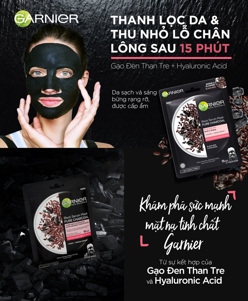 Mặt Nạ Garnier Gạo Đen 28g
