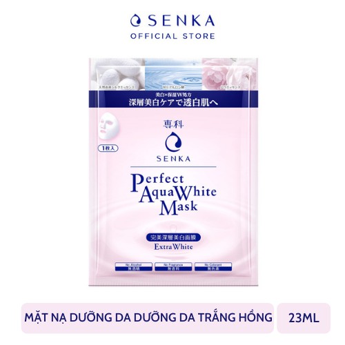 Mặt Nạ Senka Perfect Aqua White Mask Extra White Dưỡng Da Trắng Hồng 23g