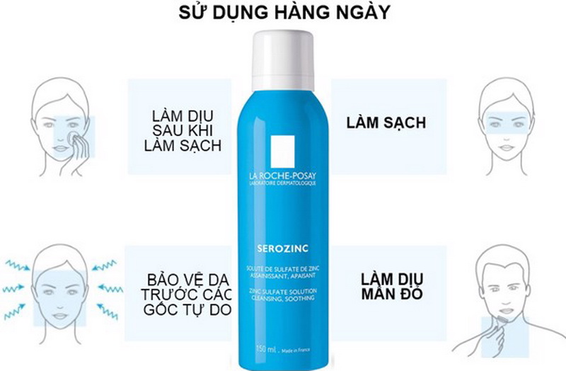Xịt Khoáng La Roche-Posay Serozinc Làm Sạch & Làm Dịu Da Dầu Mụn 150ml