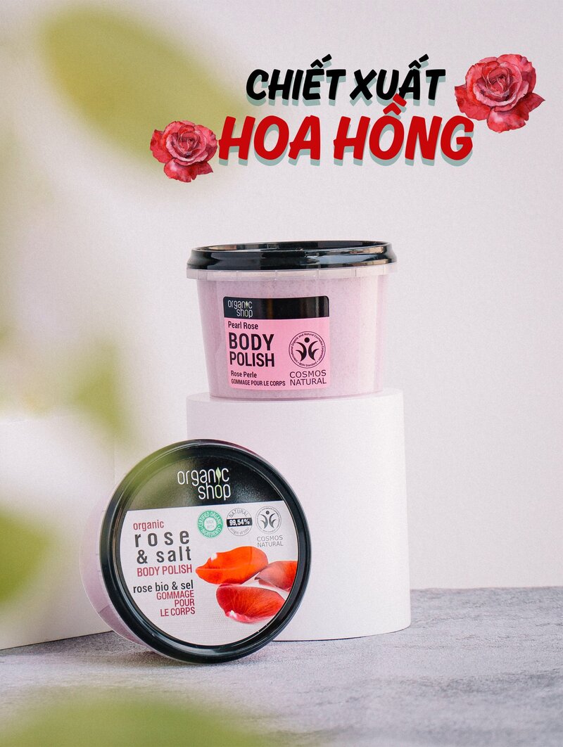 Tẩy Tế Bào Chết Body Organic Shop Rose & Salt 250ml