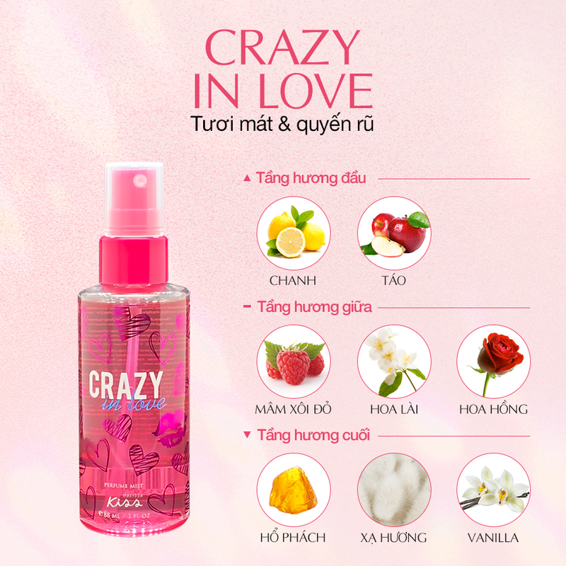 Xịt Thơm Malissa Kiss Crazy In Love 88ml