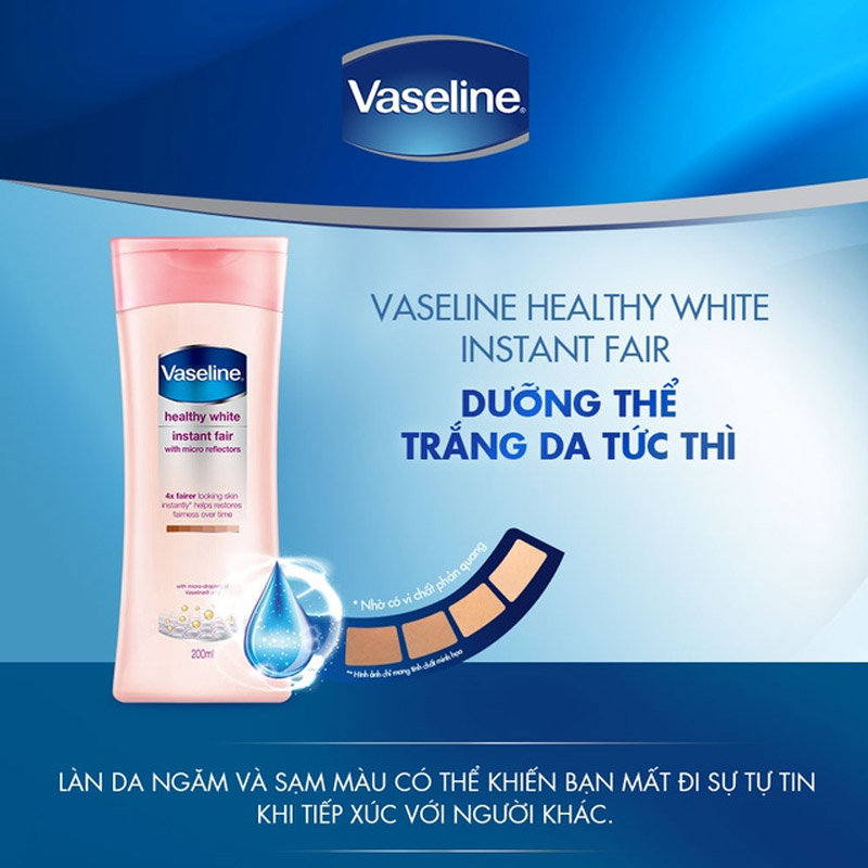 Sữa Dưỡng Thể Vaseline Instant Fair 200ml