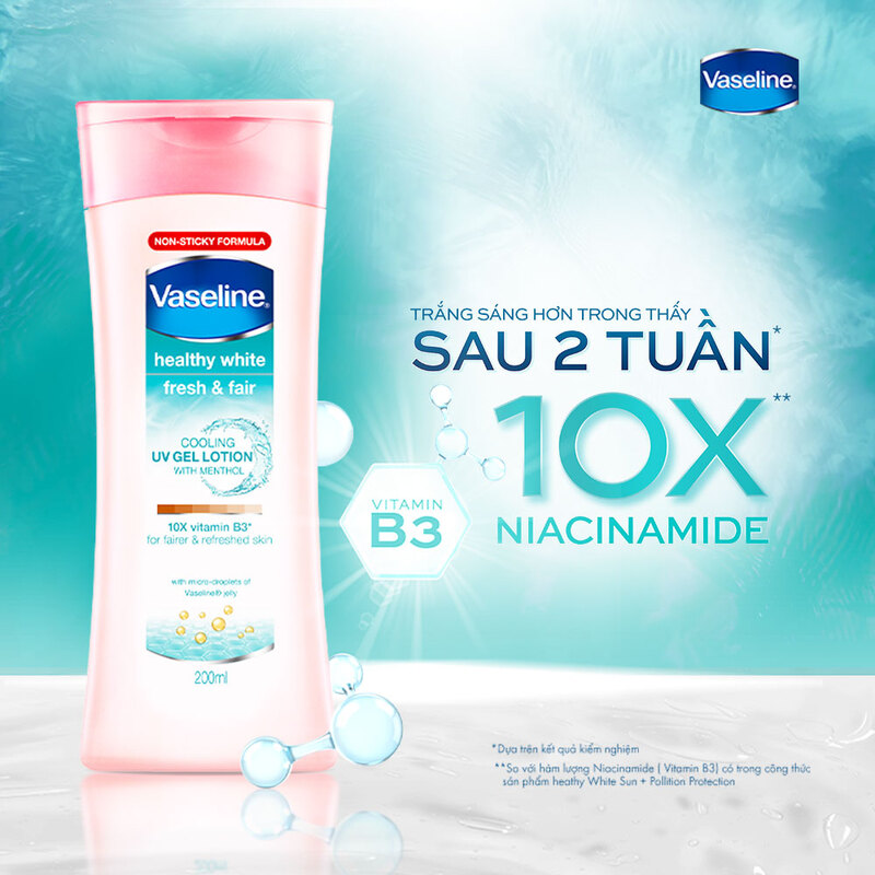 Gel Dưỡng Thể Vaseline Dịu Mát Trắng Da Fresh & Fair 200ml