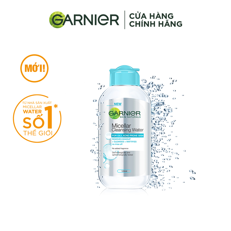 Nước Tẩy Trang Garnier Micellar Cleansing Water For Oily, Acne-Prone Skin Cho Da Dầu Mụn 125ml