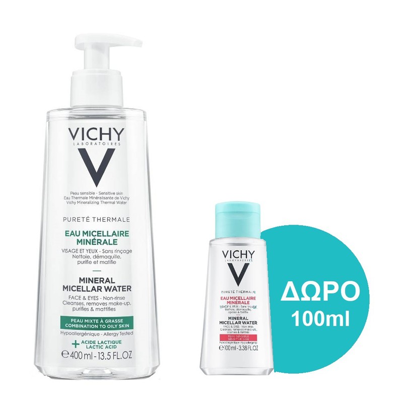 Nước Tẩy Trang VICHY Giàu Khoáng Chất Cho Da Dầu Và Hỗn Hợp 400ml