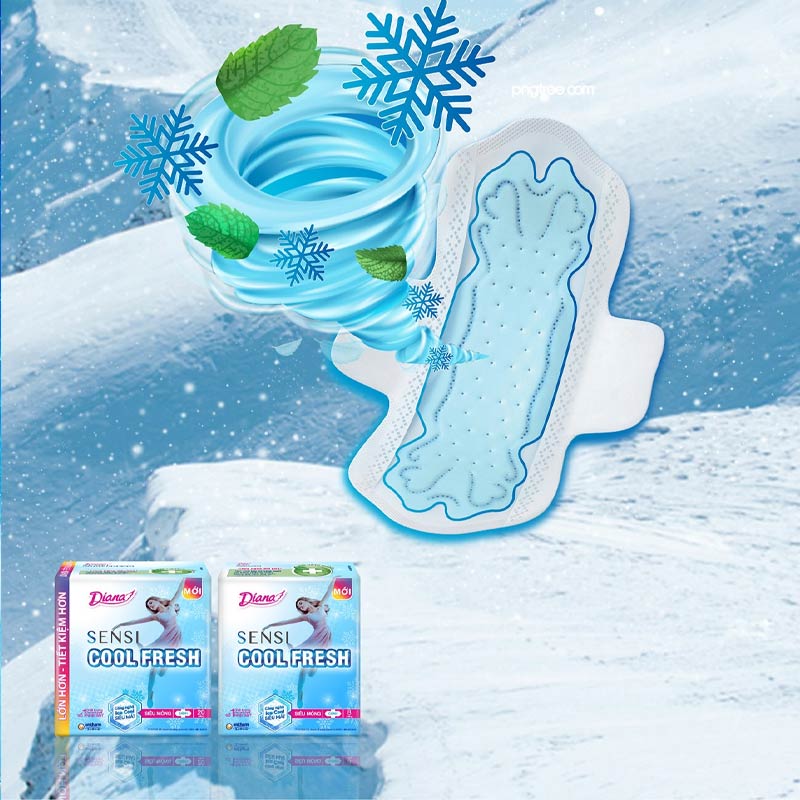 Băng Vệ Sinh Diana Sensi Cool Fresh Siêu Mỏng 23cm Cánh - 20 PCS