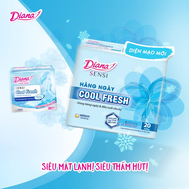 Băng Vệ Sinh Hàng Ngày Diana Sensi Cool Fresh 20 PCS