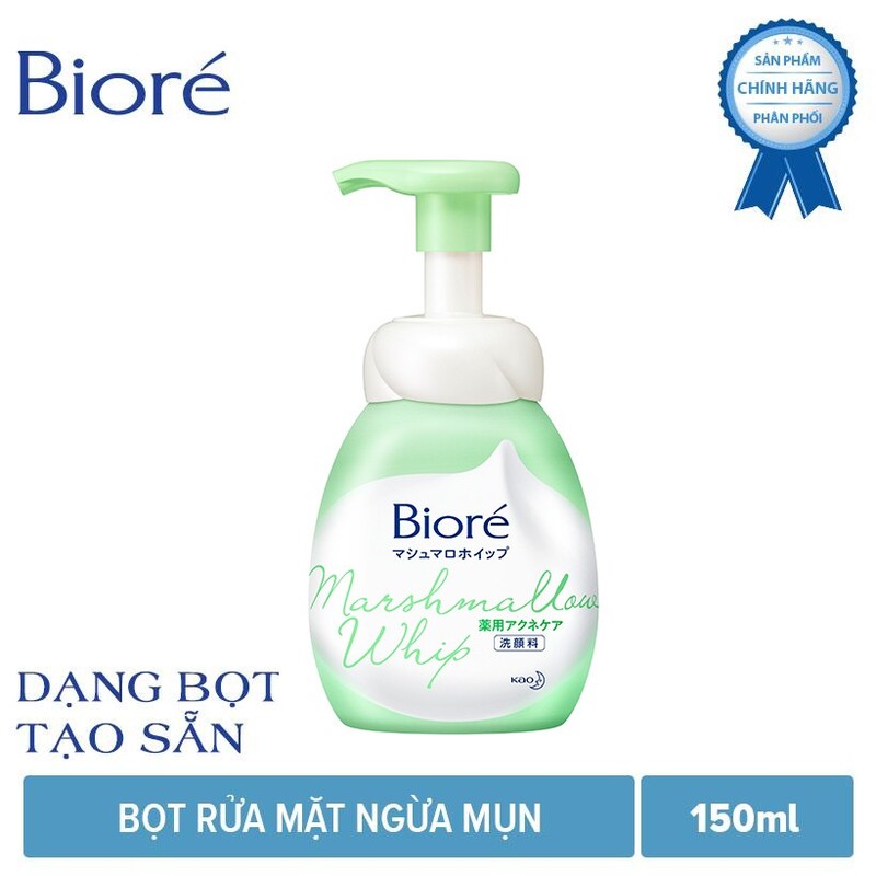 Bọt Rửa Mặt Bioré Marshmallow Ngừa Mụn 150ml