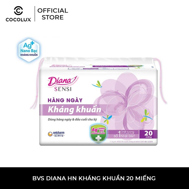 Băng Vệ Sinh Hàng Ngày Diana Sensi Kháng Khuẩn 20 PCS