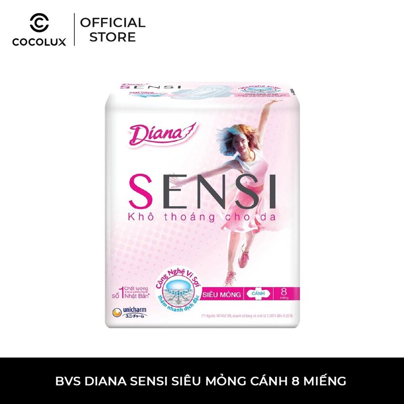 Băng Vệ Sinh Diana Sensi Siêu Mỏng Cánh 8 PCS