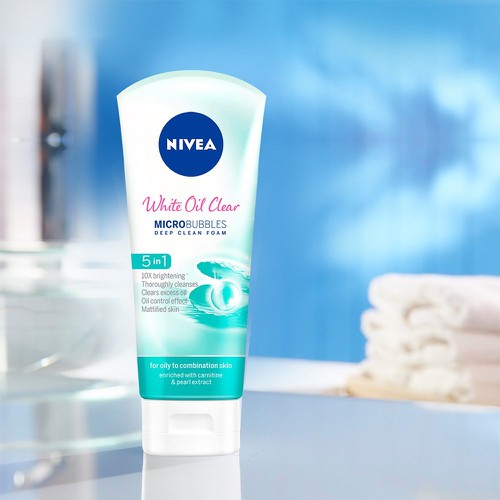 Sữa Rửa Mặt Nivea Nữ White Oil Clear Trắng Da Sạch Nhờn 100g