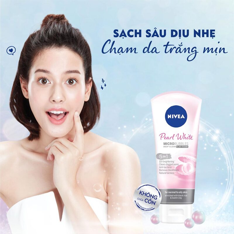Sữa Rửa Mặt Nivea Nữ Pearl White Trắng Da Đất Sét Ngọc Trai 100g