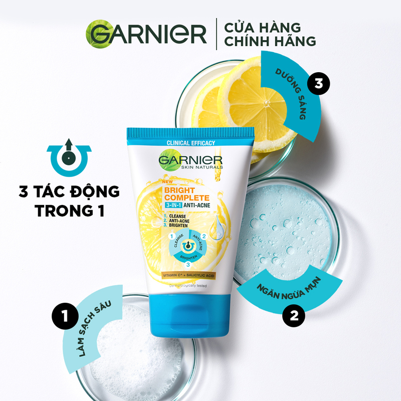 Sữa Rửa Mặt Garnier Ngừa Mụn Sáng Da 90ml