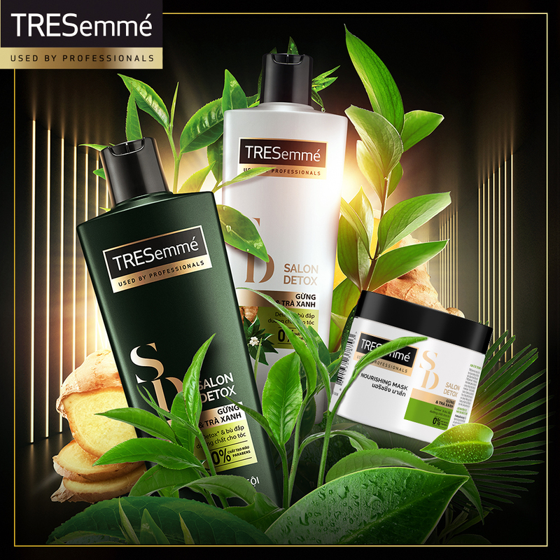 Dầu Gội TRESemmé Gừng Trà Xanh Detox Tóc Chắc Khỏe 640g