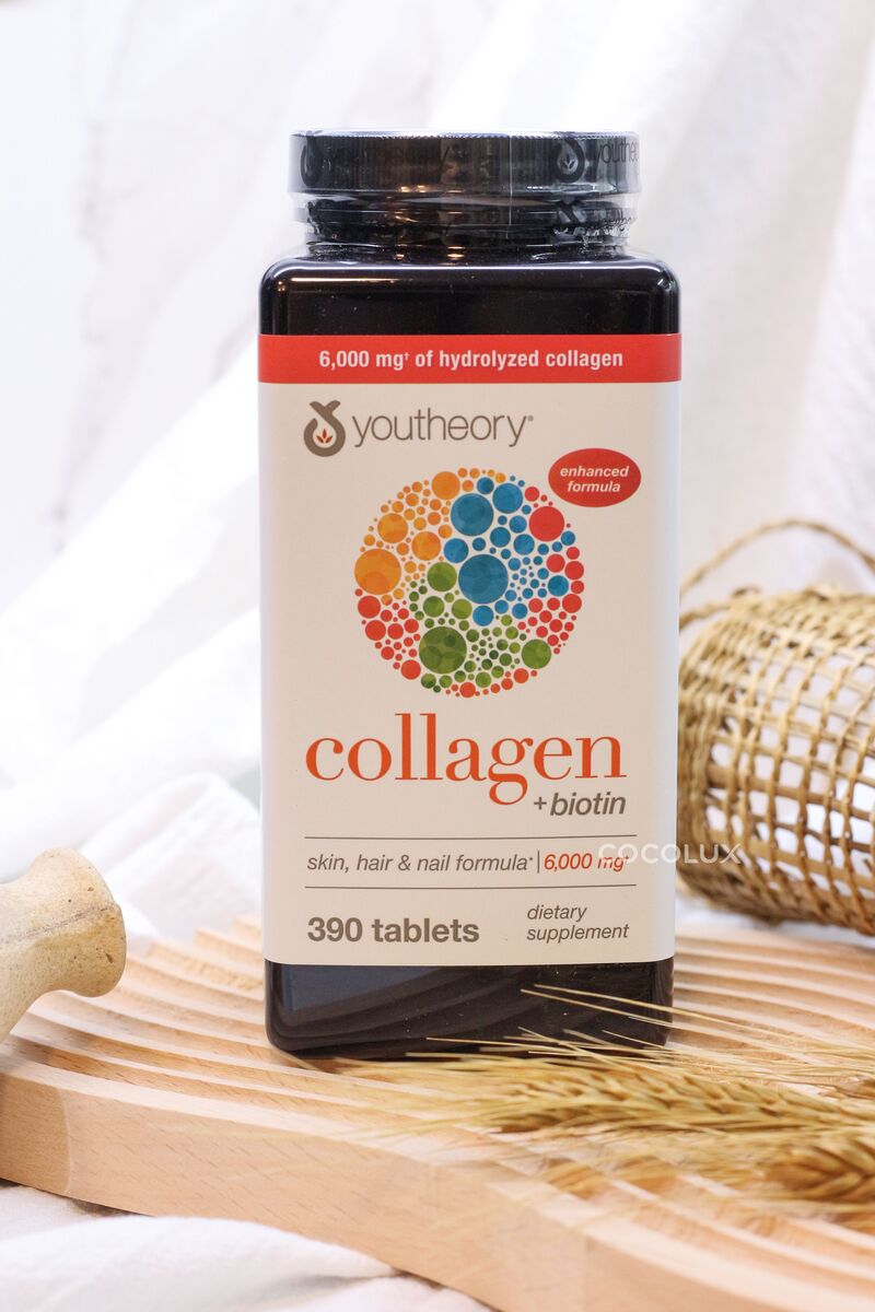 Viên Uống Youtheory Collagen Biotin 6000mg 390 PCS