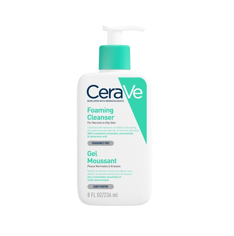 Sữa rửa mặt CeraVe Foaming Facial Cleanser 236ml Xanh Ngọc