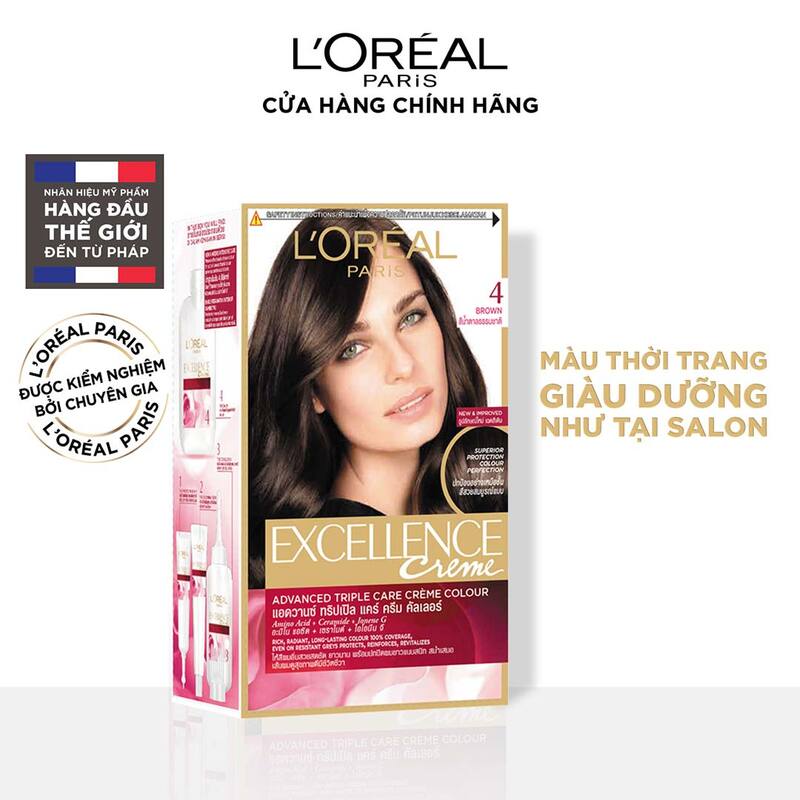 Thuốc Nhuộm Tóc L'OREAL 4 Nâu Tự Nhiên