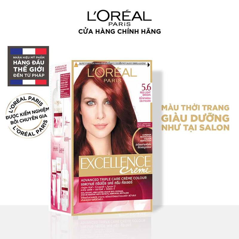 Thuốc Nhuộm Tóc L'OREAL 5.6 Nâu Đỏ Trẻ Trung