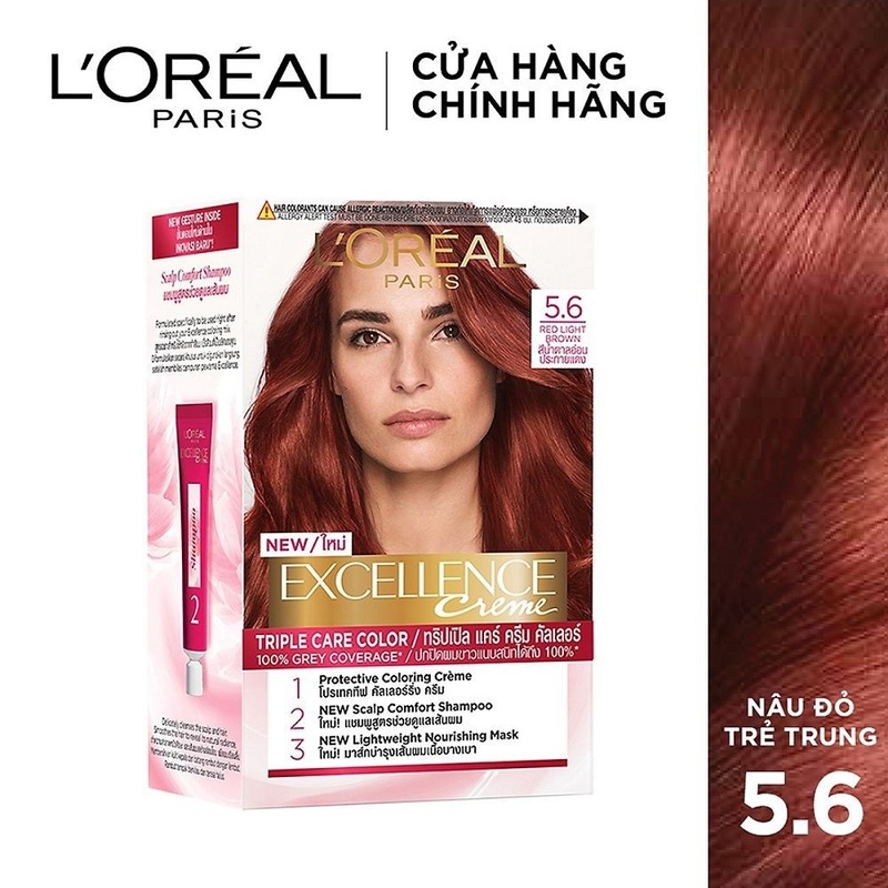 Thuốc Nhuộm Tóc L'OREAL 5.6 Nâu Đỏ Trẻ Trung